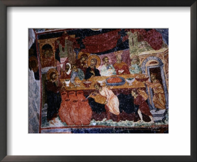 Detail Of Mosaic Of Last Supper In Aya Sofya Muzesi (Church Of Divine Wisdom), Trabzon, Turkey by Peter Ptschelinzew Pricing Limited Edition Print image