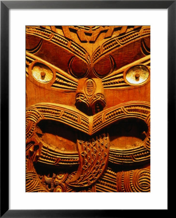 Historic Maori Carving In Otago Museum, Dunedin, Otago, New Zealand by David Wall Pricing Limited Edition Print image