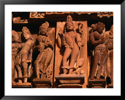 Sculpture Detail Of Khajuraho Temples, Khajuraho, India by Chris Mellor Pricing Limited Edition Print image