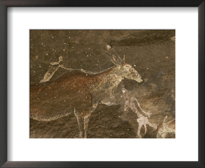 Hunters And Animals In A Cave Painting In The Drakensberg Range by Kenneth Garrett Pricing Limited Edition Print image