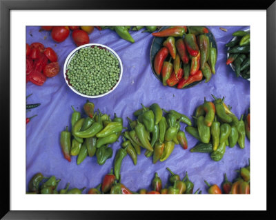 Chiles And Peas At Market, Oaxaca, Mexico by Judith Haden Pricing Limited Edition Print image