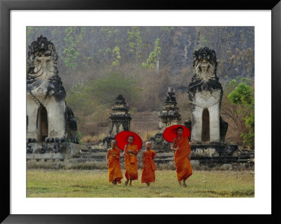 Novice Buddhist Monks, Doi Kong Mu Temple, Mae Hong Son, Northern Thailand, Asia by Alain Evrard Pricing Limited Edition Print image
