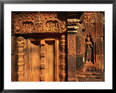 Detail Of False Door And Wall At Banteay Srei Temple, Angkor, Cambodia by Anders Blomqvist Pricing Limited Edition Print image