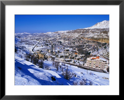 Winter Snows Blanket Village Of Mairouba, Lebanon by Mark Daffey Pricing Limited Edition Print image