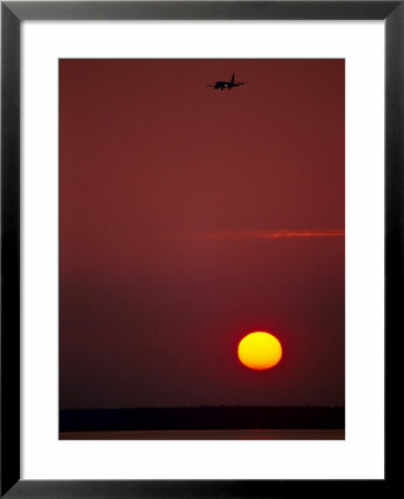 Sunset & Plane Over The Pacific Ocean by Hal Gage Pricing Limited Edition Print image