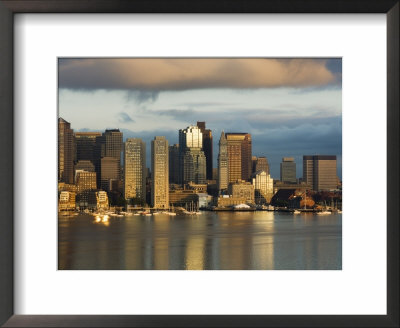 The Skyline Of The Financial District Across Boston Harbor At Dawn, Boston, Massachusetts, Usa by Amanda Hall Pricing Limited Edition Print image