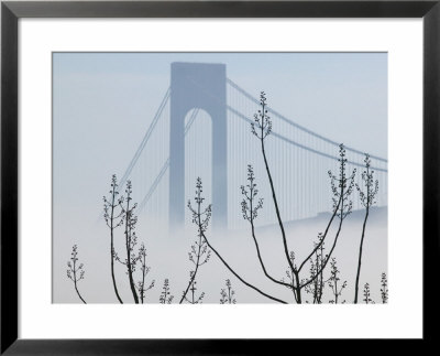 Verrazano-Narrows Bridge In Morning Fog, Staten Island, New York, Usa by Walter Bibikow Pricing Limited Edition Print image