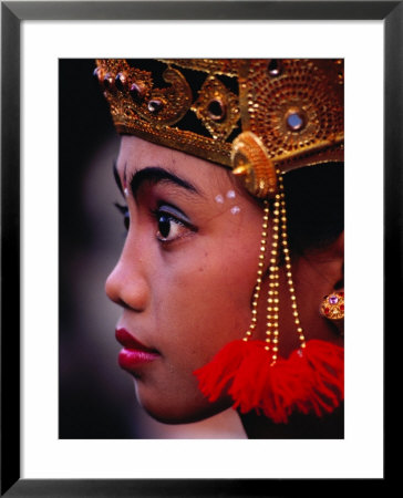 A Young Rejang Dancer Waits In Line For Her Turn To Dance Pendet, Indonesia by Adams Gregory Pricing Limited Edition Print image
