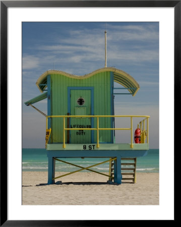 Lifeguard Station On 8Th Street, South Beach, Miami, Florida, Usa by Nancy & Steve Ross Pricing Limited Edition Print image