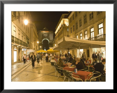 People Sitting Outside Along Rua Augusta, Baixa, Lisbon, Portugal by Greg Elms Pricing Limited Edition Print image