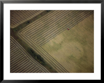 Aerial View Of A Harvester Gathering Barley by George F. Mobley Pricing Limited Edition Print image