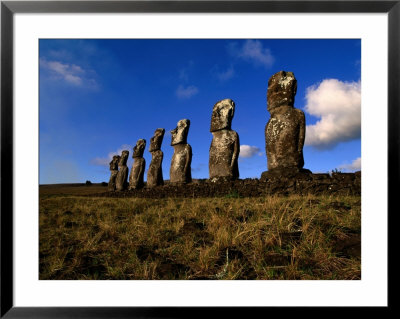 The Seven Moais Of Ahu Akivi, Easter Island, Valparaiso, Chile by Jan Stromme Pricing Limited Edition Print image