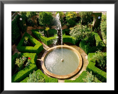 Overhead Of Fountain In Ornamental Garden, King's Summer Palace, Granada, Spain by Chester Jonathan Pricing Limited Edition Print image