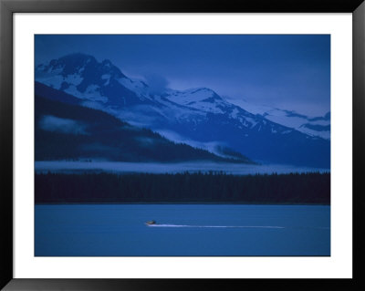 Motorboat Near Limestone Inlet, Southeastern Alaska by Michael Melford Pricing Limited Edition Print image
