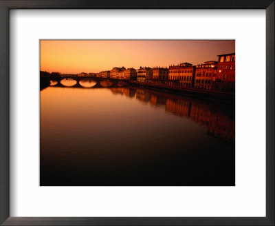 Sunset Over Arno River Seen From Ponte Santa Trinita, Florence, Italy by Damien Simonis Pricing Limited Edition Print image