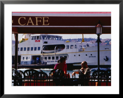 Cafes On Ortakoy Waterfront, Istanbul, Turkey by Phil Weymouth Pricing Limited Edition Print image