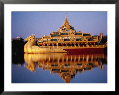 Floating Royal Barge, Karaweik, On Lake Kandawgyi, Mandalay, Myanmar (Burma) by Ryan Fox Pricing Limited Edition Print image