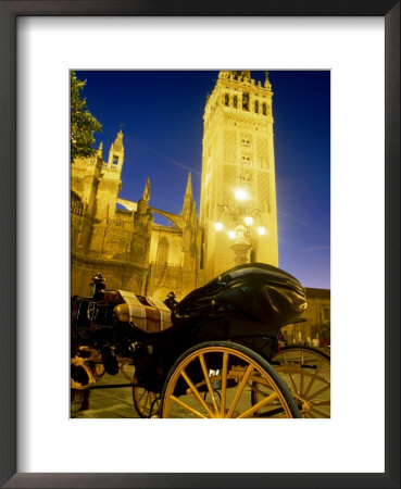 Carriage Outside Cathedral At Night, Sevilla, Spain by John Banagan Pricing Limited Edition Print image