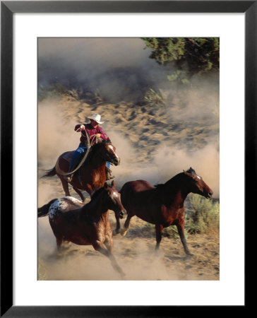 Cowboy Roping Horses by John Luke Pricing Limited Edition Print image