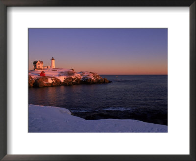 Nubble Lighthouse, Sunset, Cape Neddick, York, Me by Ed Langan Pricing Limited Edition Print image