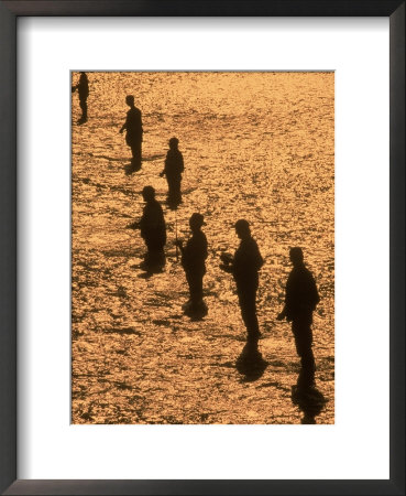 Silhouettes Of Fishermen, Ship Creek, Ak by Danny Daniels Pricing Limited Edition Print image