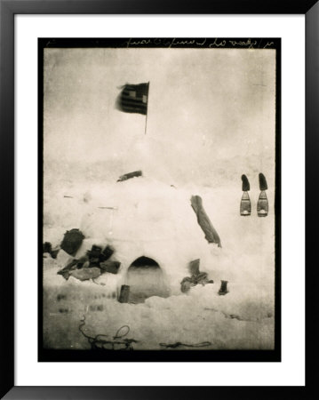 Commander Pearys Igloo Is Marked By An American Flag On Top And Surrounded By Scattered Supplies by Robert Peary Pricing Limited Edition Print image