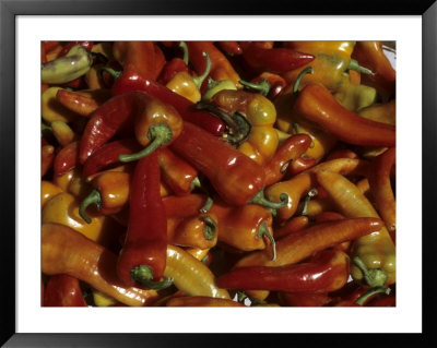 Hot Red Peppers Sit In A Bin In A Farmer's Market by Taylor S. Kennedy Pricing Limited Edition Print image