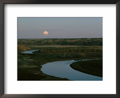 The Moon Rises Over Low Hills Banking The River by James P. Blair Pricing Limited Edition Print image