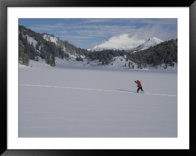 A Woman Heads Out Into The Snowy Wind River Mountains by Bobby Model Pricing Limited Edition Print image