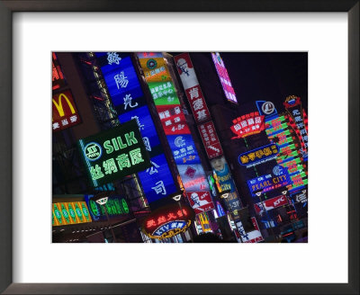 Neon Signs Line Storefronts Along Nanjing Road, Shanghai, China by Paul Souders Pricing Limited Edition Print image