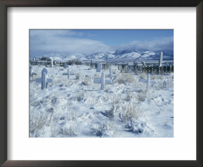 A Dramatic Winter Scene Of A Snow-Covered Graveyard by David Boyer Pricing Limited Edition Print image