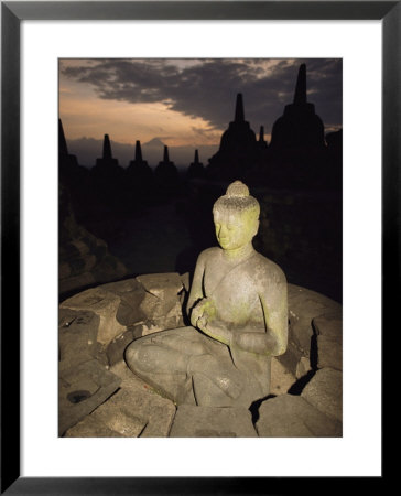 Statue Of Buddha, Borobudur, Java Island, Borobudur, Java Island, Indonesia by Paul Chesley Pricing Limited Edition Print image