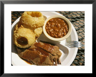 Brisket, Beans, And Rings At Famous Sonny Bryans Smokehouse by Richard Nowitz Pricing Limited Edition Print image