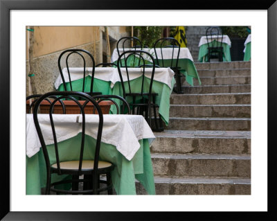 Cafe Tables, Corso Umberto 1, Taormina, Sicily, Italy by Walter Bibikow Pricing Limited Edition Print image