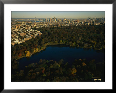 Aerial Of Prospect Park With The Manhattan Skyline In The Distance by Melissa Farlow Pricing Limited Edition Print image