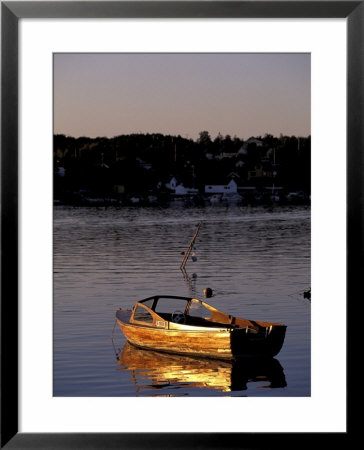 Wooden Boat Reflects Sunset On Small Archipelago, Norway by Paul Souders Pricing Limited Edition Print image