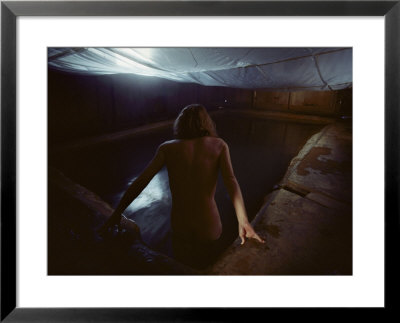 A Bather Steps Into Dunton Hot Springs by Paul Chesley Pricing Limited Edition Print image