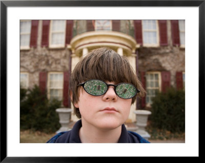 A Young Male Wears Circuit Board Glasses In Front Of His House by Joel Sartore Pricing Limited Edition Print image
