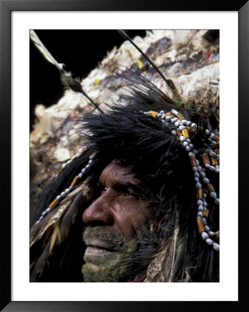 Spiritual Huli Wigman Tribesman, Tari, Papua New Guinea, Oceania by Keren Su Pricing Limited Edition Print image