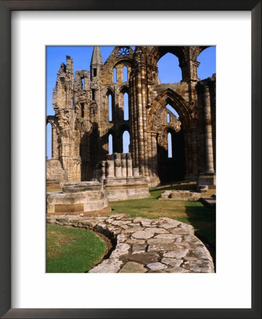 Stone Path Leading To Ruins Of Whitby Abbey Whitby, England by Glenn Beanland Pricing Limited Edition Print image