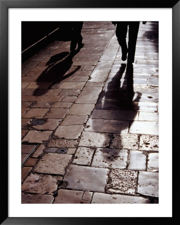 Pedestrians And Shadows On Marble Flagstones, Old Town, Dubrovnik, Croatia by Richard I'anson Pricing Limited Edition Print image