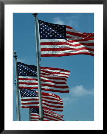 Flags Blowing In Wind, Washington Dc, Usa by Eric Wheater Pricing Limited Edition Print image