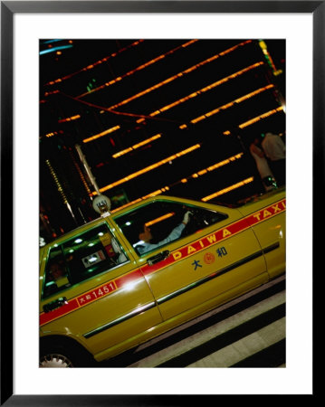 Taxi In Shinjuku's Red Light District, Tokyo, Kanto, Japan by Christian Aslund Pricing Limited Edition Print image
