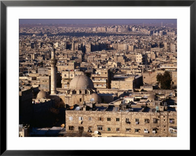 Overhead Of The Roofs, Buildings, Domes And Towers Of Aleppo From The Ramparts The Citadel, Syria by Mark Daffey Pricing Limited Edition Print image