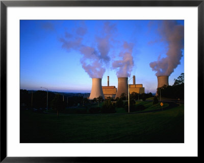 Steam Rising From Cooling Towers Of Yallourn Power Station In Latrobe Valley Yallourn, Australia by John Hay Pricing Limited Edition Print image