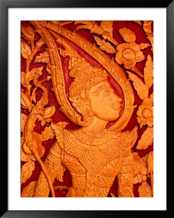 Carved Wooden Temple Doors At Pha That Luang, Vientiane, Vientiane Prefecture, Laos by John Banagan Pricing Limited Edition Print image