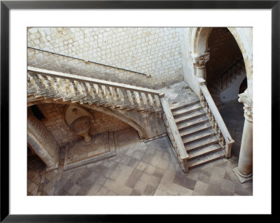 Overhead Of Courtyard Of Gothic Renaissance Rector's Palace, Dubrovnik, Croatia by Richard Nebesky Pricing Limited Edition Print image
