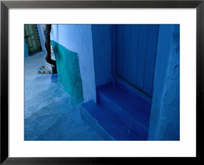 Brightly Painted Village Houses Of Chefchaouen, Morocco by Jeffrey Becom Pricing Limited Edition Print image