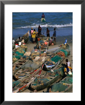 Traditional Fishing Pirogues On Cape Coast Beach, Cape Coast, Central, Ghana by Ariadne Van Zandbergen Pricing Limited Edition Print image
