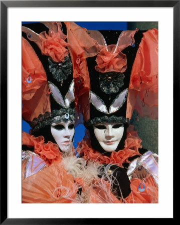 Two People In Costume For Carnevale, Venice, Italy by Juliet Coombe Pricing Limited Edition Print image